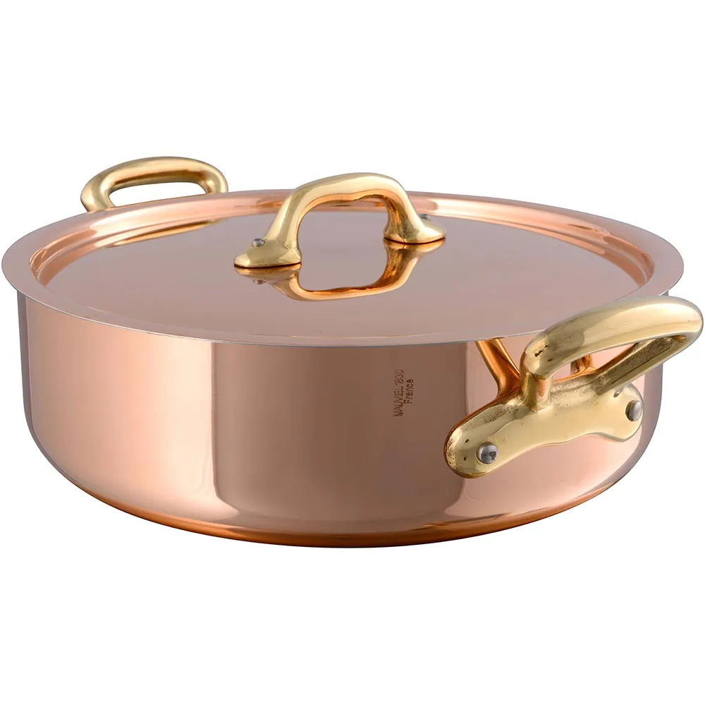 Mauviel M'Heritage 250b Copper Rondeau with Lid (Bronze Handle) - 6.5qt-11 inch