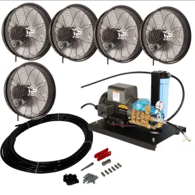 MCS Products 1.0 GPM Open Frame Misting Pump With 5 Misting Fan Kits