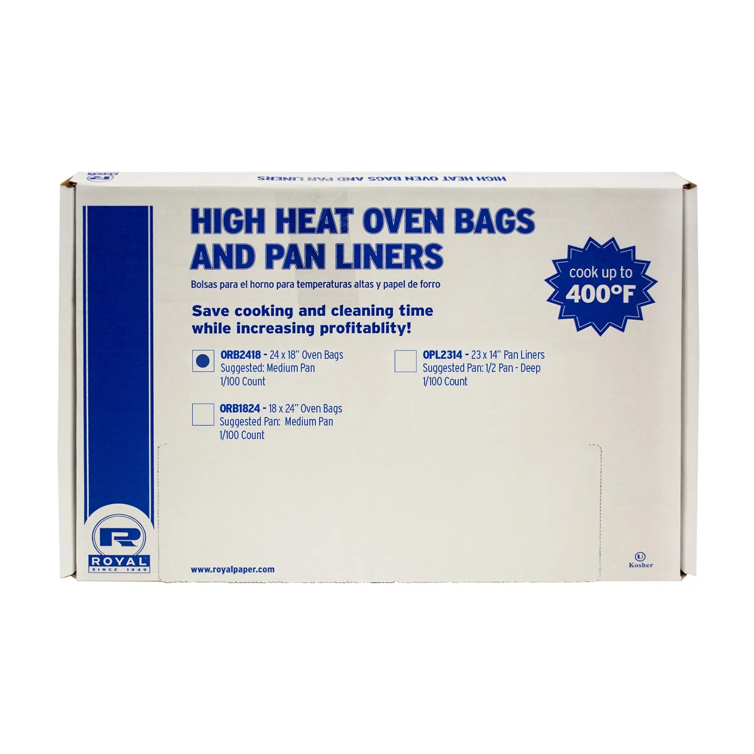 Medium Pan High Heat Oven Bags, Pack of 100