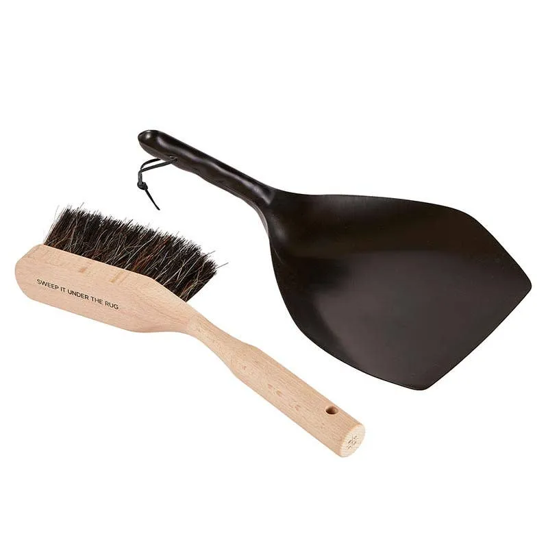 Metal & Wood Dust Pan Set