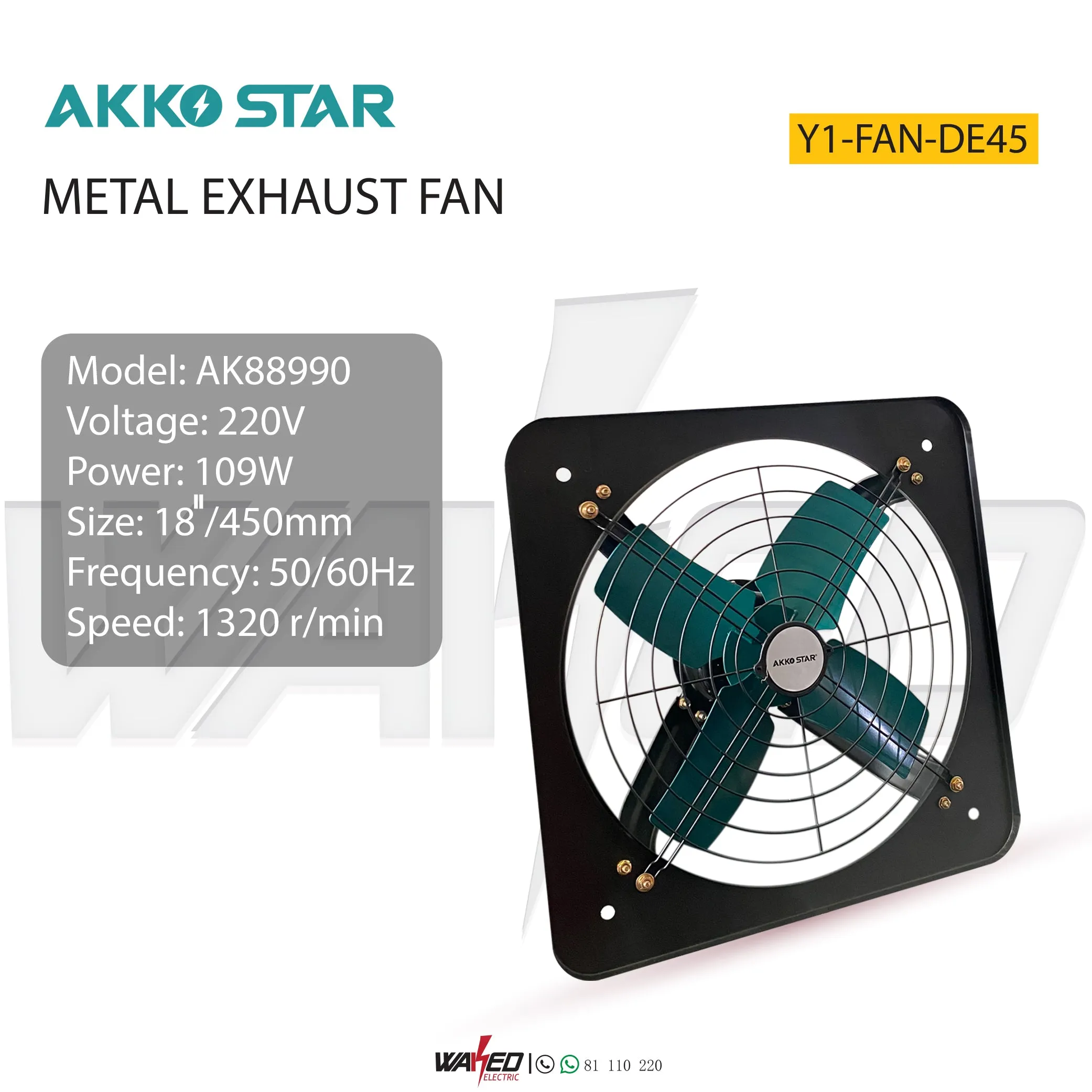 METAL EXHAUST FAN - 109W - AKKO STAR