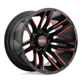 Moto Metal MO978 Razor 20X10 8X180 -24 mm Satin Black Machined Red Tint