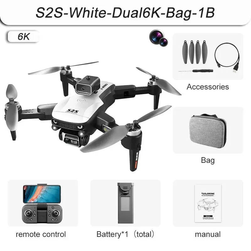 NEW S2S Mini Drone 4k Profesional 8K HD Camera Obstacle Avoidance Aerial Photography Brushless Motor Foldable Quadcopter Kid Toy