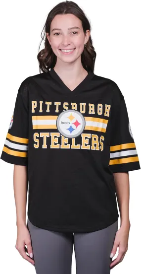 NFL Official Women's Soft Mesh Vintage Gameday Shirt|Pittsburgh Steelers