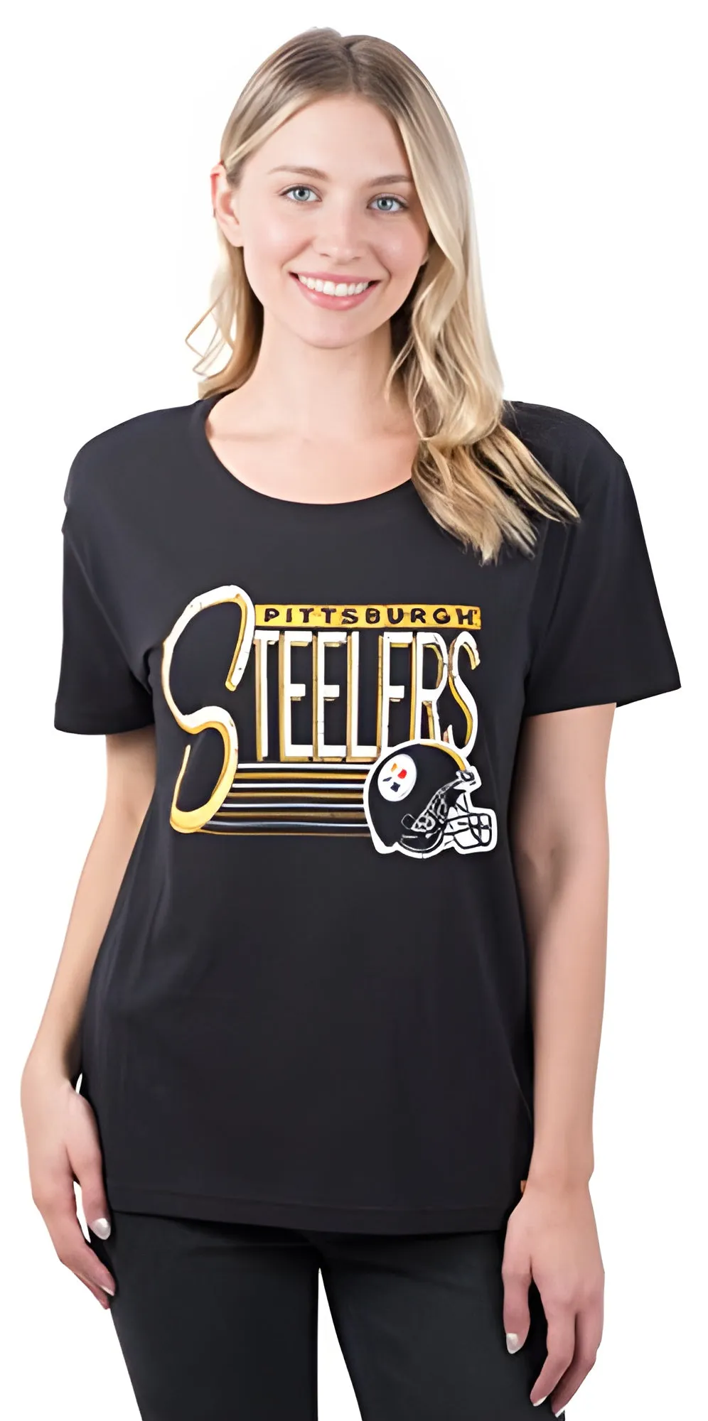 NFL Official Women's Soft Mesh Vintage Gameday Shirt|Pittsburgh Steelers