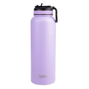 Oasis 1.1L Insulated Challenger Water Bottle with Straw Lavender