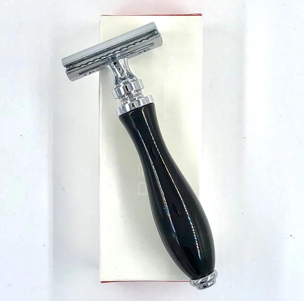 Parker 111B Black Resin Handle Safety Razor