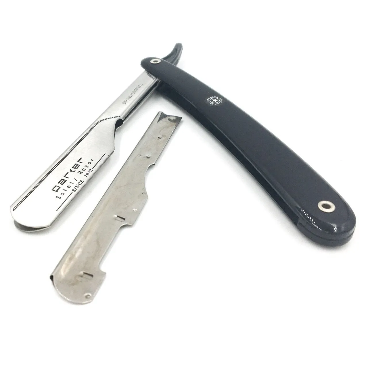 Parker - PTB Push Type Black Handle Shavette Straight Razor