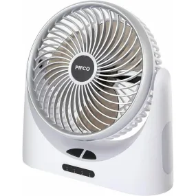 Pifco 6 Inch USB Rechargeable Adjustable Tilt Mini Desk Tabletop White Fan