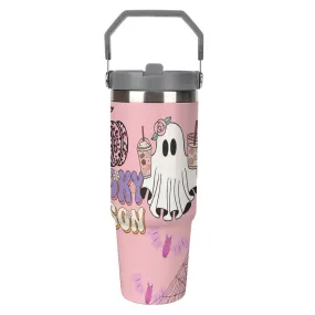 POD Vacuum Insulated Hot And Cold Water Bottle 30oz Personalized Design Tumbler with Handle