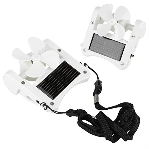 Portable Solar Fan, Solar Power Hat Clip on Mini Fan Pocket Clips Solar Hat Sport Fan USB Hanging Cooler