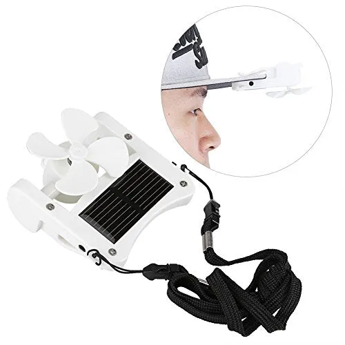 Portable Solar Fan, Solar Power Hat Clip on Mini Fan Pocket Clips Solar Hat Sport Fan USB Hanging Cooler