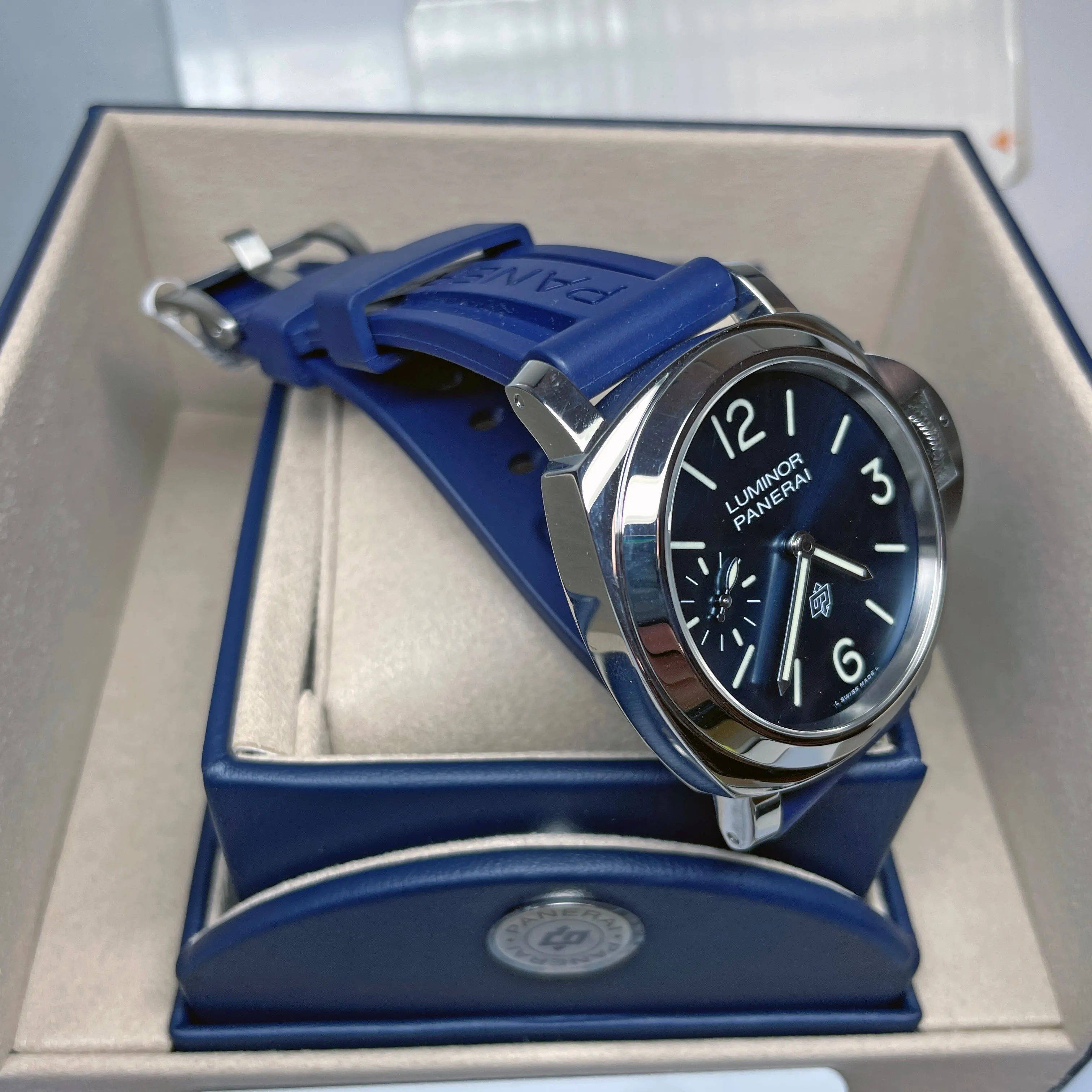 Pre-owned Panerai PAM01085 Blu Mare Blue Limited Steel Watch 44mm