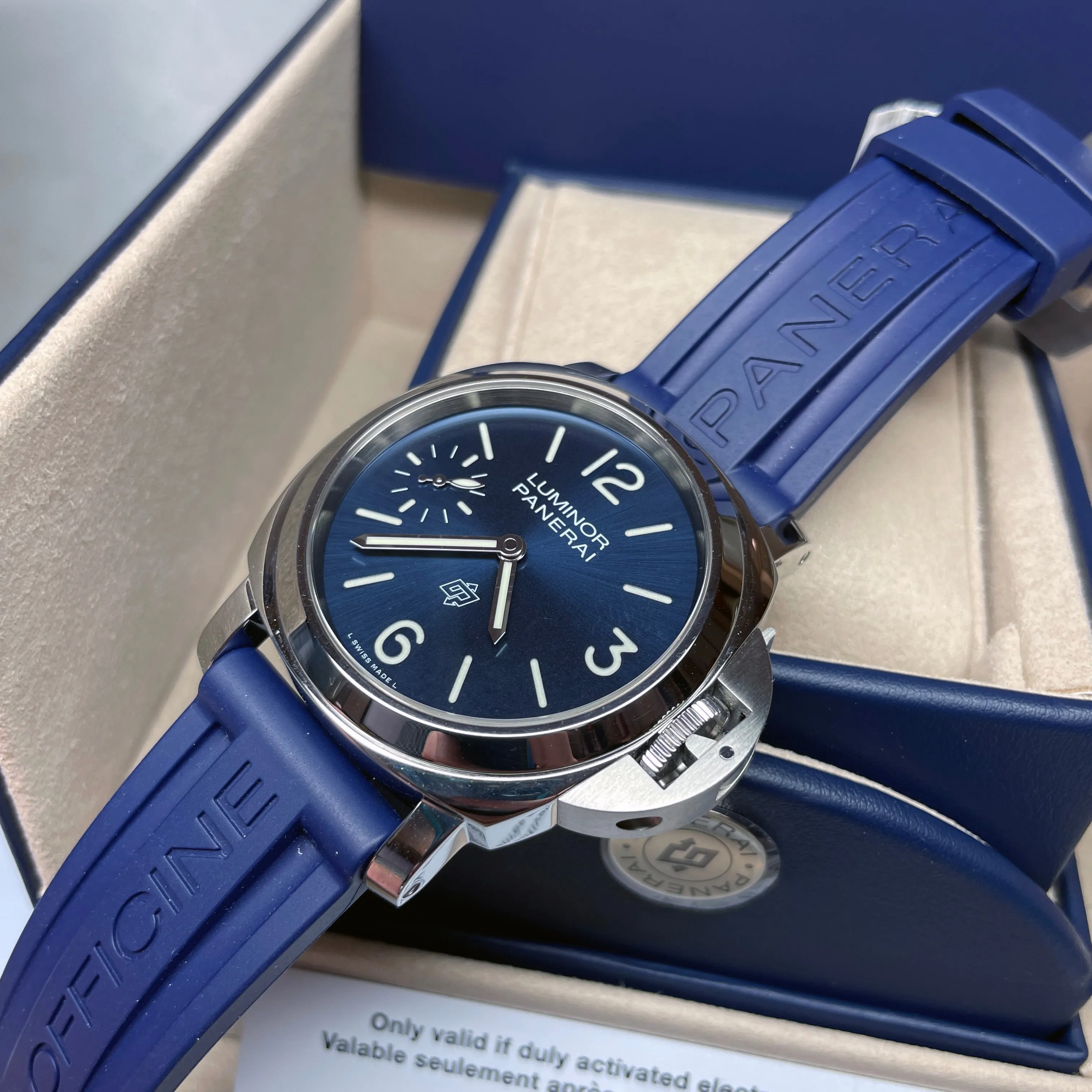 Pre-owned Panerai PAM01085 Blu Mare Blue Limited Steel Watch 44mm