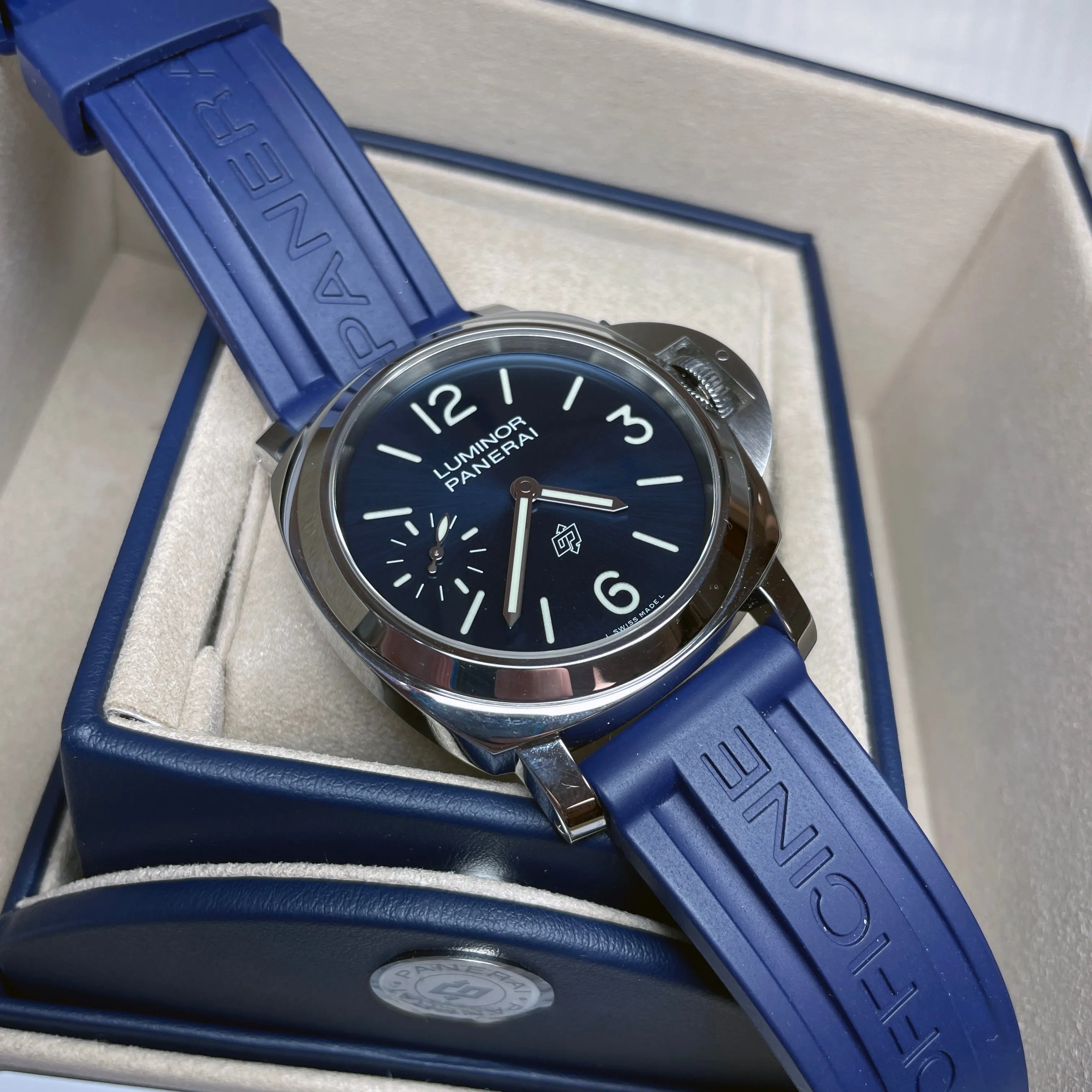 Pre-owned Panerai PAM01085 Blu Mare Blue Limited Steel Watch 44mm