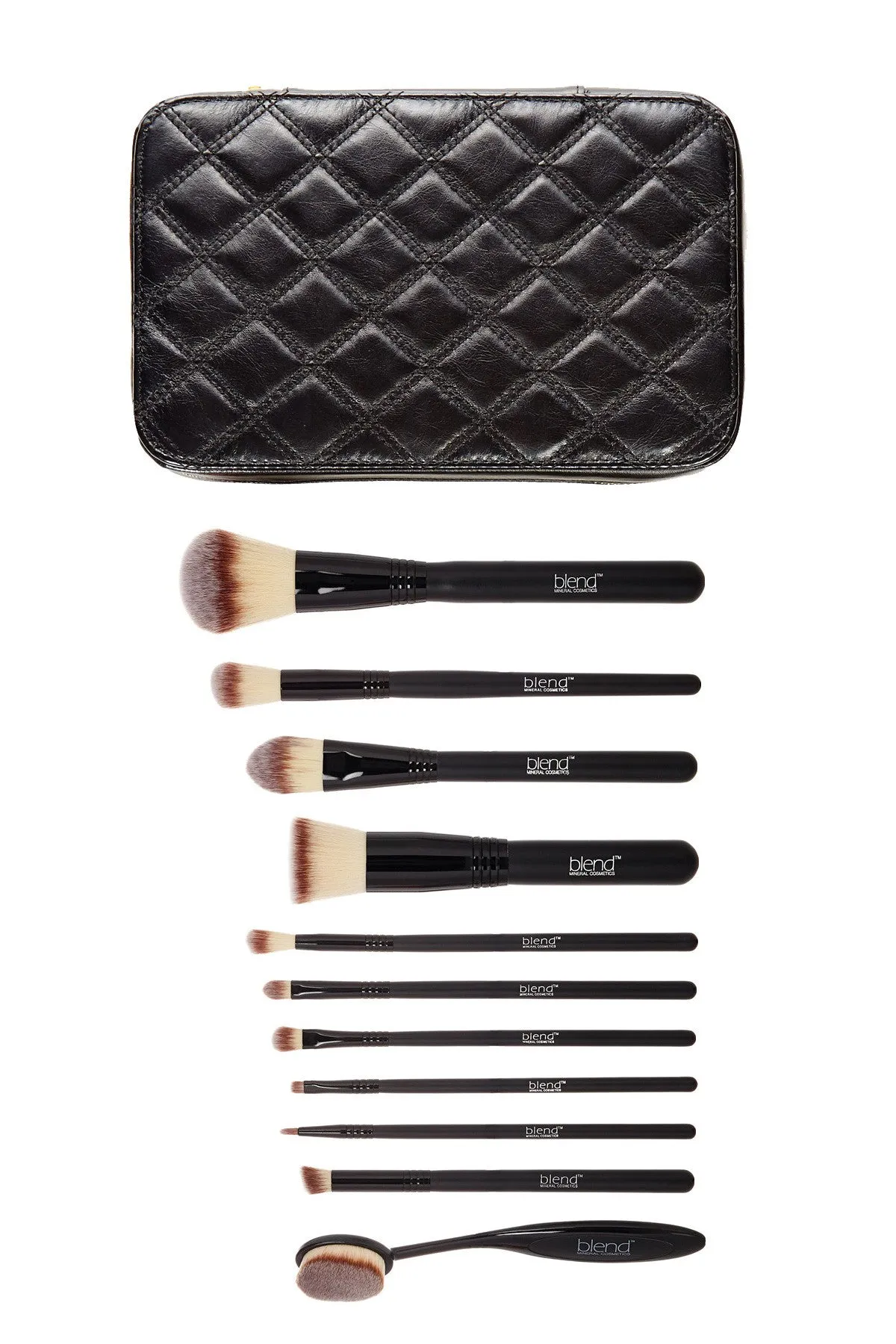 Professional Makeup Artist Complete 11-Piece Brush Kit - Mixed Brown