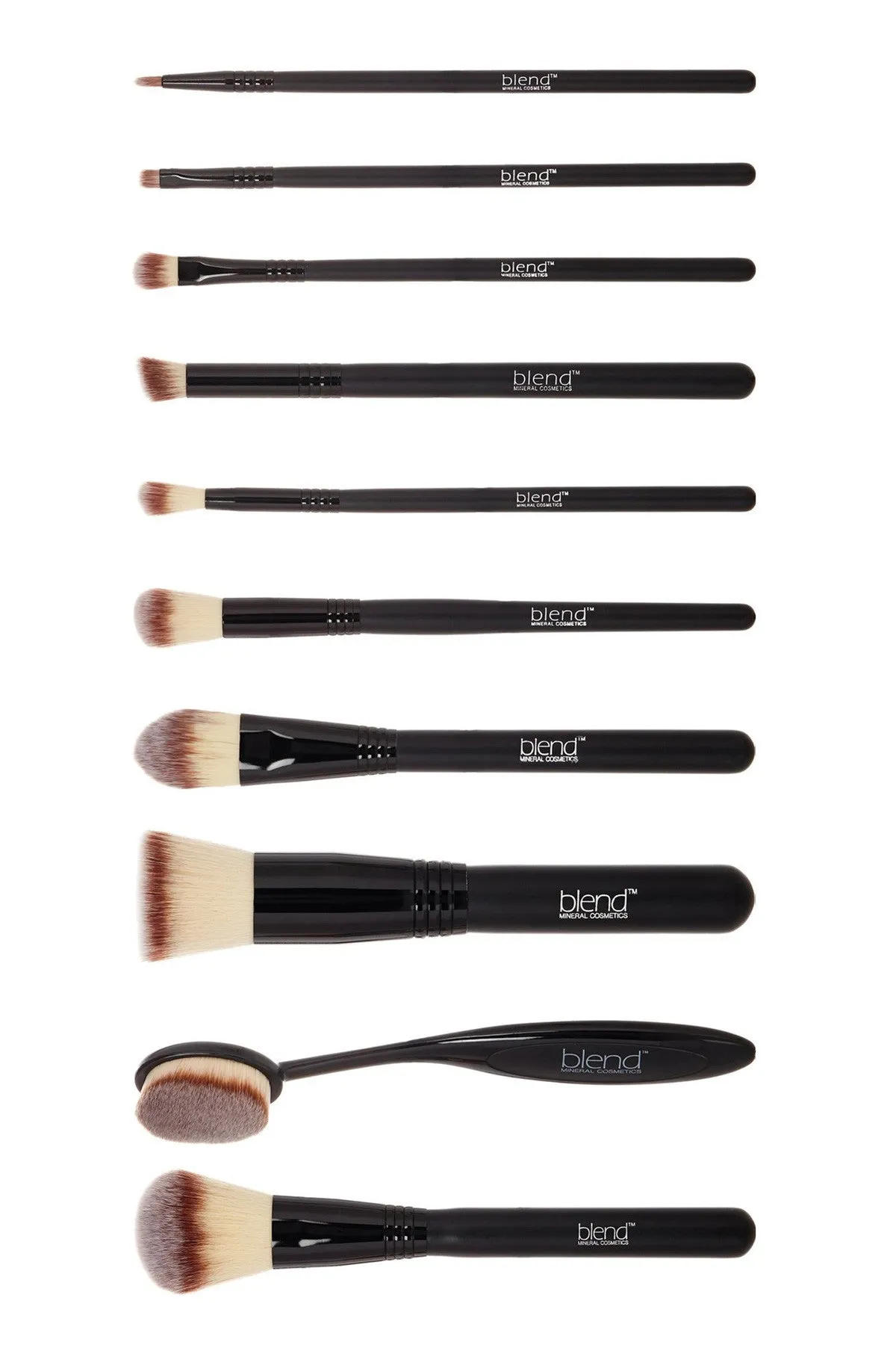 Professional Makeup Artist Complete 11-Piece Brush Kit - Mixed Brown