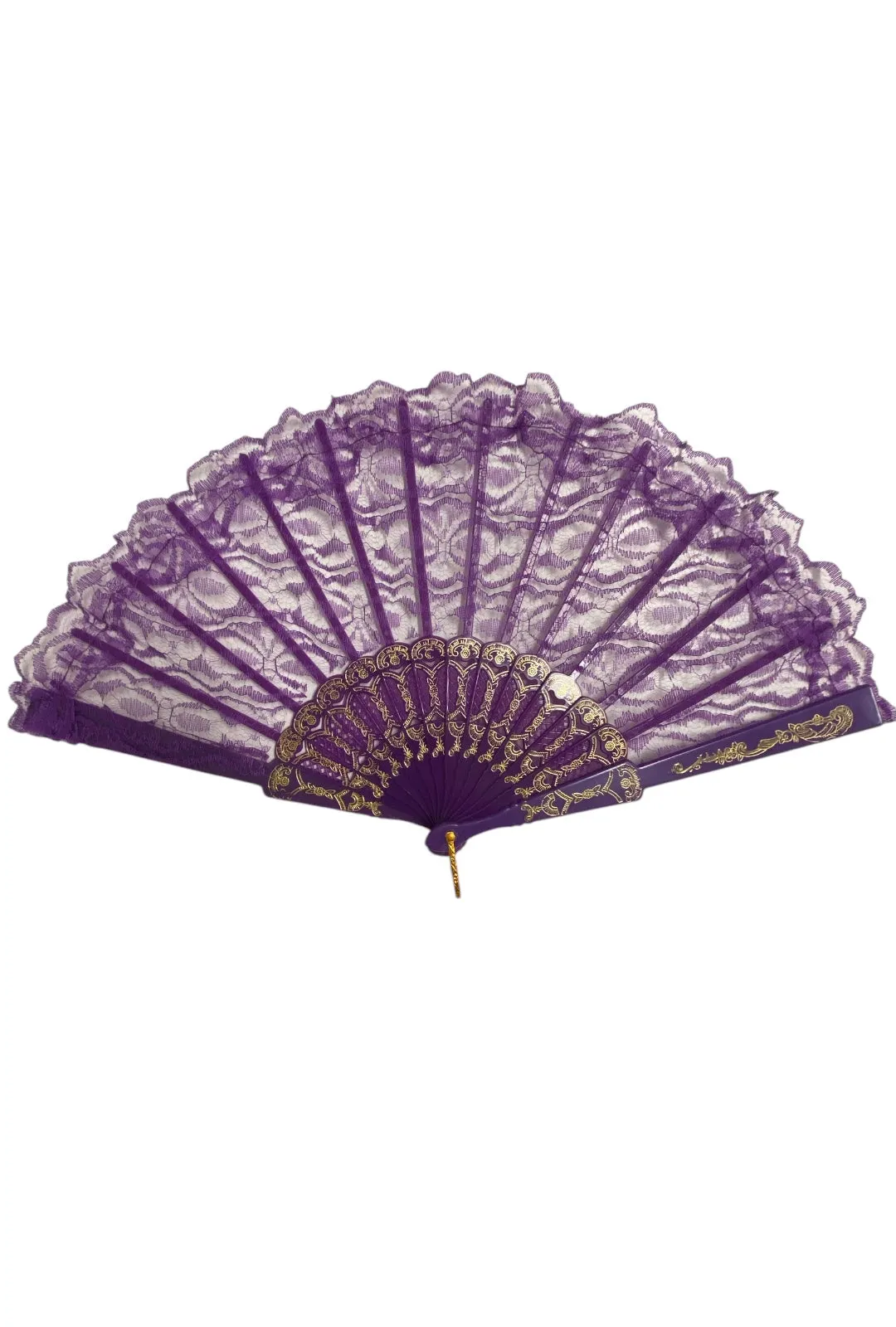 Purple Lace Hand Fan