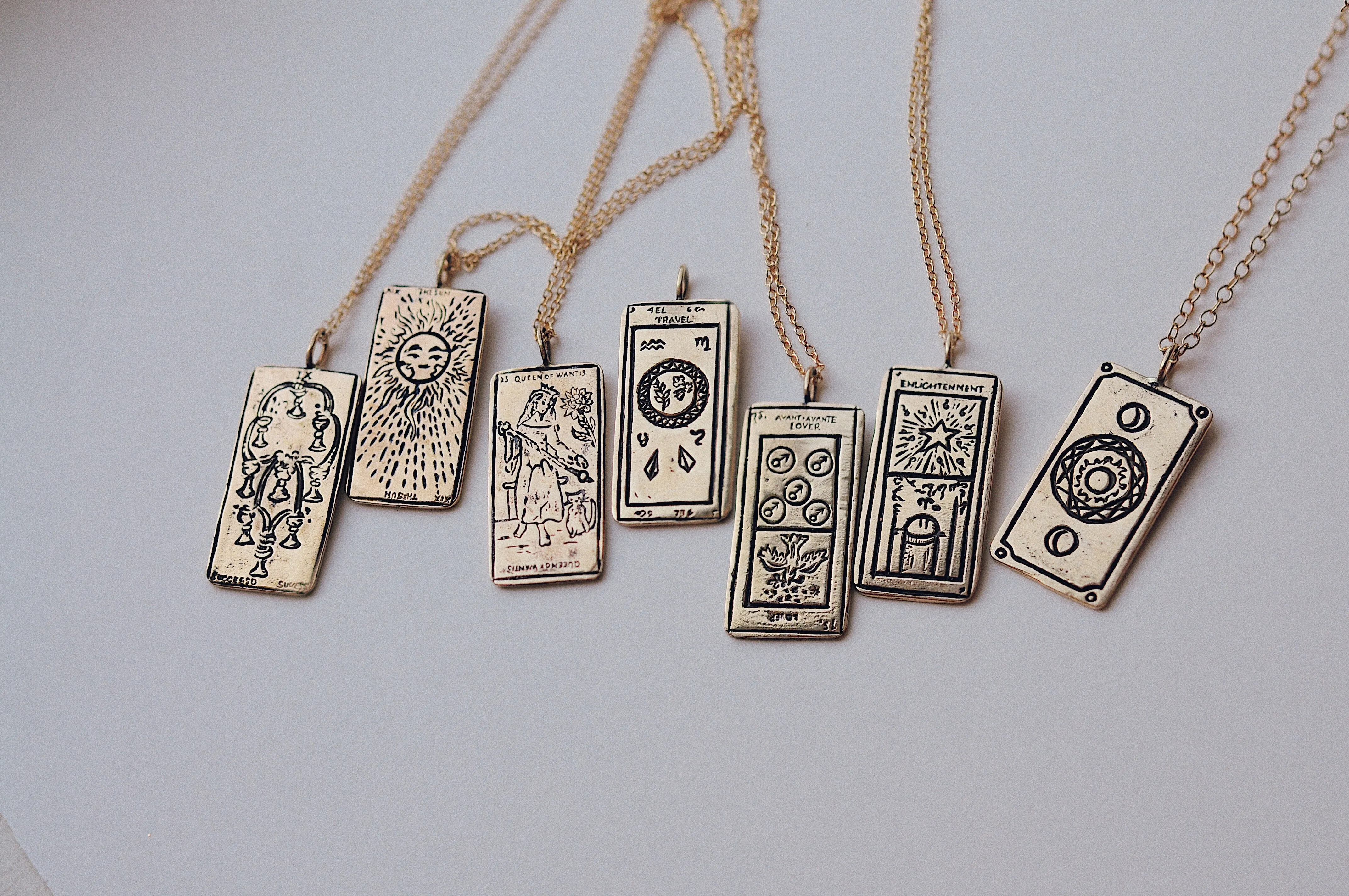 Queen of Wands Tarot Card Necklace