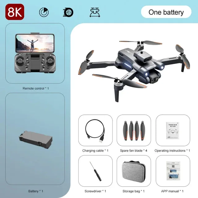 "S1S Pro Drone 2023: 8K HD Camera & 4K Obstacle Avoidance - Foldable Brushless Quadcopter for Aerial Photography, 3km Range"