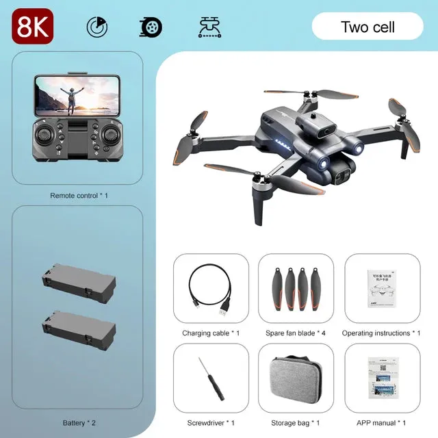 "S1S Pro Drone 2023: 8K HD Camera & 4K Obstacle Avoidance - Foldable Brushless Quadcopter for Aerial Photography, 3km Range"