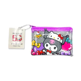 SANRIO KUROMI X HELLO KITTY MINI ZIP POUCH