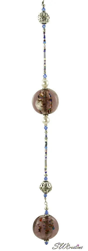 Sapphire Amethyst Confetti Beaded Fan Pull