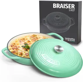 Segretto Braiser Pan | 3.6 Quarts | Green