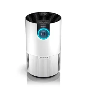 Shark HP132 Clean Sense Air Purifier with Odor Neutralizer Technology, HEPA Filter, 500 sq. ft., Small Room, Bedroom, Office, Captures 99.98% of Particles, Dust, Smoke & Allergens, Portable, White