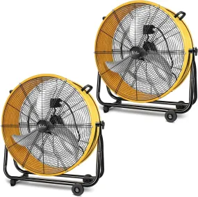 Simple Deluxe 24 Inch Heavy Duty Metal Industrial Drum Fan, 3 Speed