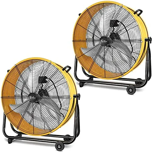 Simple Deluxe 24 Inch Heavy Duty Metal Industrial Drum Fan, 3 Speed