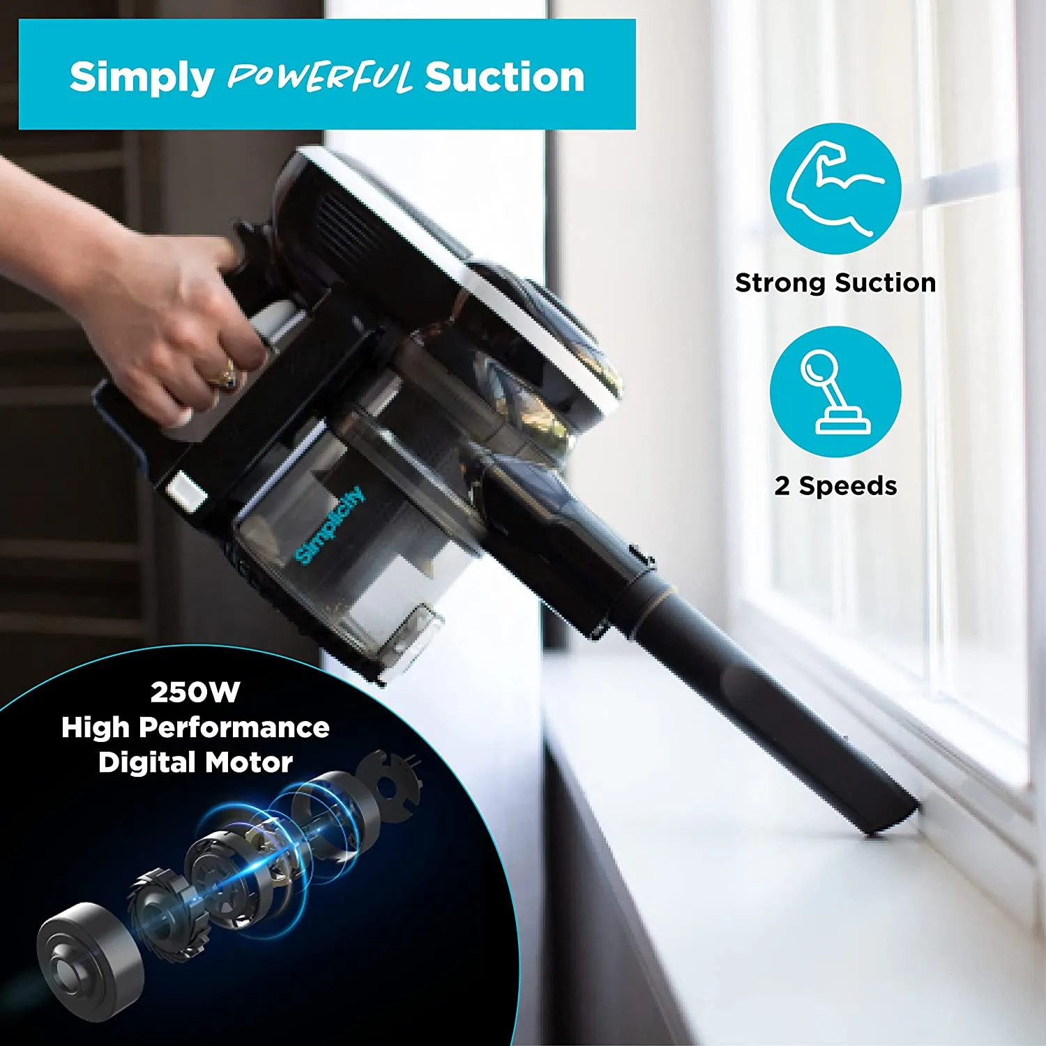 Simplicity S65 Premium Stick Vacuum Cordless Rechargeable