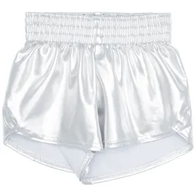 Steph Shorts in Metallic Silver