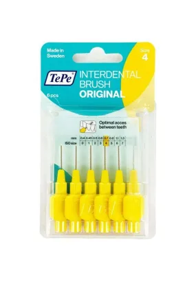 Tepe Interdental Brushes Yellow 0.7mm Pack of 6