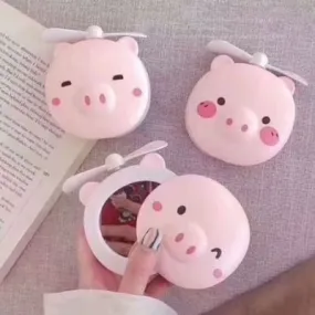 The Piglet - Make Up Mirror with LED and Fan