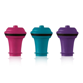 Vacu Vin | Vacuum Wine Stoppers Pink/Blue/Purple (Set of 3)