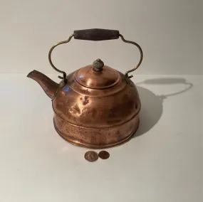 Vintage Banged Up Metal Copper Teapot, Tea Kettle, Kitchen Decor, Table Display, Shelf Display, Use It, This Can Be Shined Up Even More