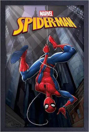 Wall Art Marvel Spider-Man Upside Down 12" x 18" Framed Poster Print