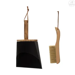 Wood Brush and Dustpan Set