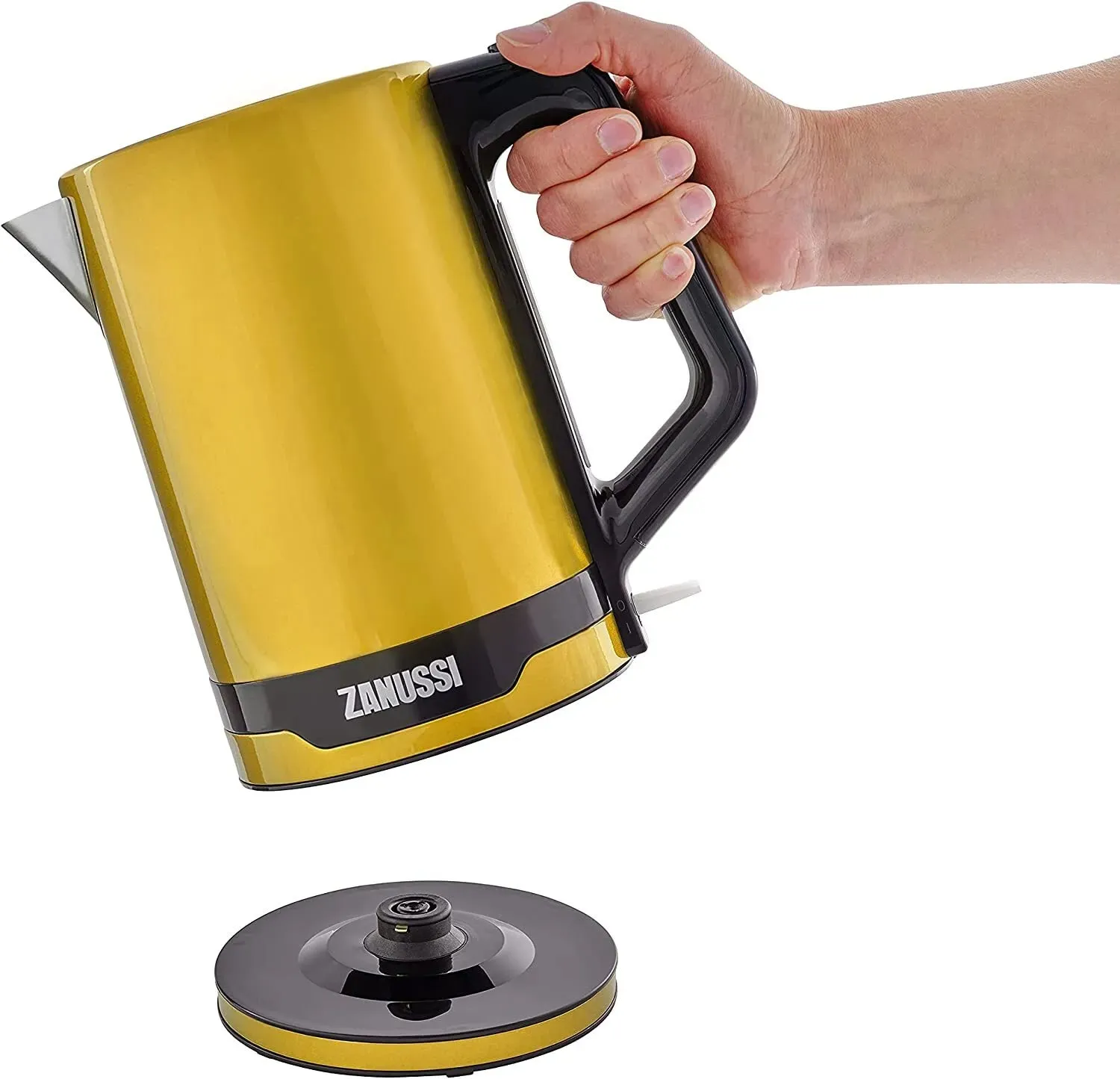 Zanussi Cordless Kettle 1.7L Yellow Gold 2.2kw - Fast Boiling | ZEK-1240 Cordless Kettle